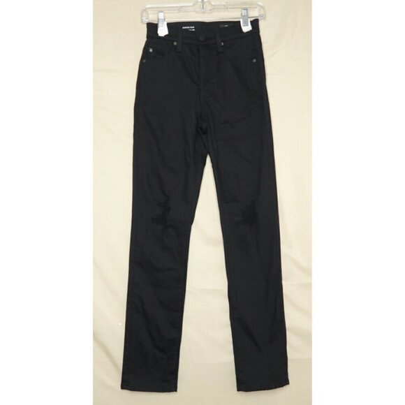 Adriano Goldschmied Alexxis Jeans Size 24 High Rise Vintage Slim Black Distress - Picture 2 of 16